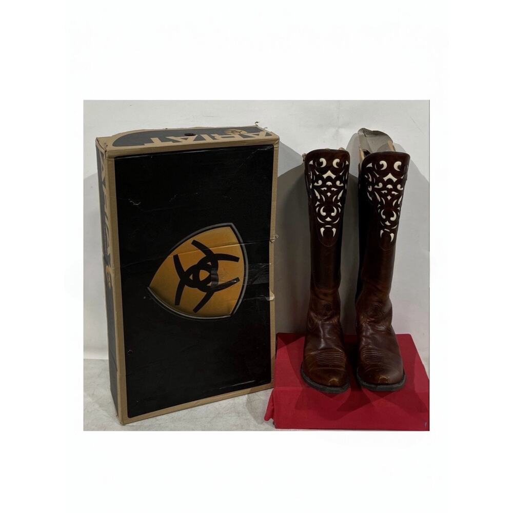Ariat Women's Hacienda Vintage Caramel Western Boots - Picture 2 of 9
